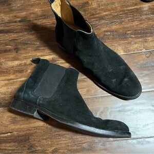 Barney’s Black Suede Chelsea Boots